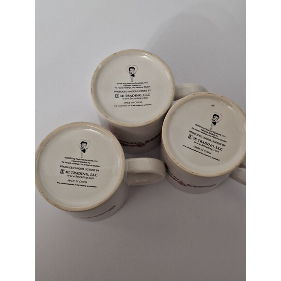 Betty Boop Coffee Mugs 2008 Kings Feature Syndicate SET of 3 Excellent Condition - Picture 9 of 10